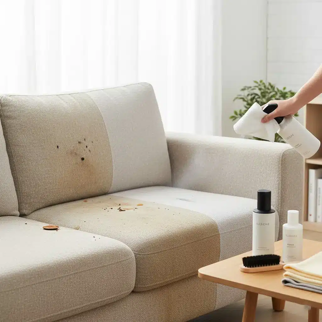 โซฟาผ้า เป็นคราบ หมดกังวล ด้วยเคล็ดลับดูแลให้สะอาดเหมือนใหม่